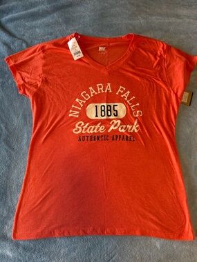 MV Sport Red V‑Neck 'Niagara Falls 1885 State Park' Tee